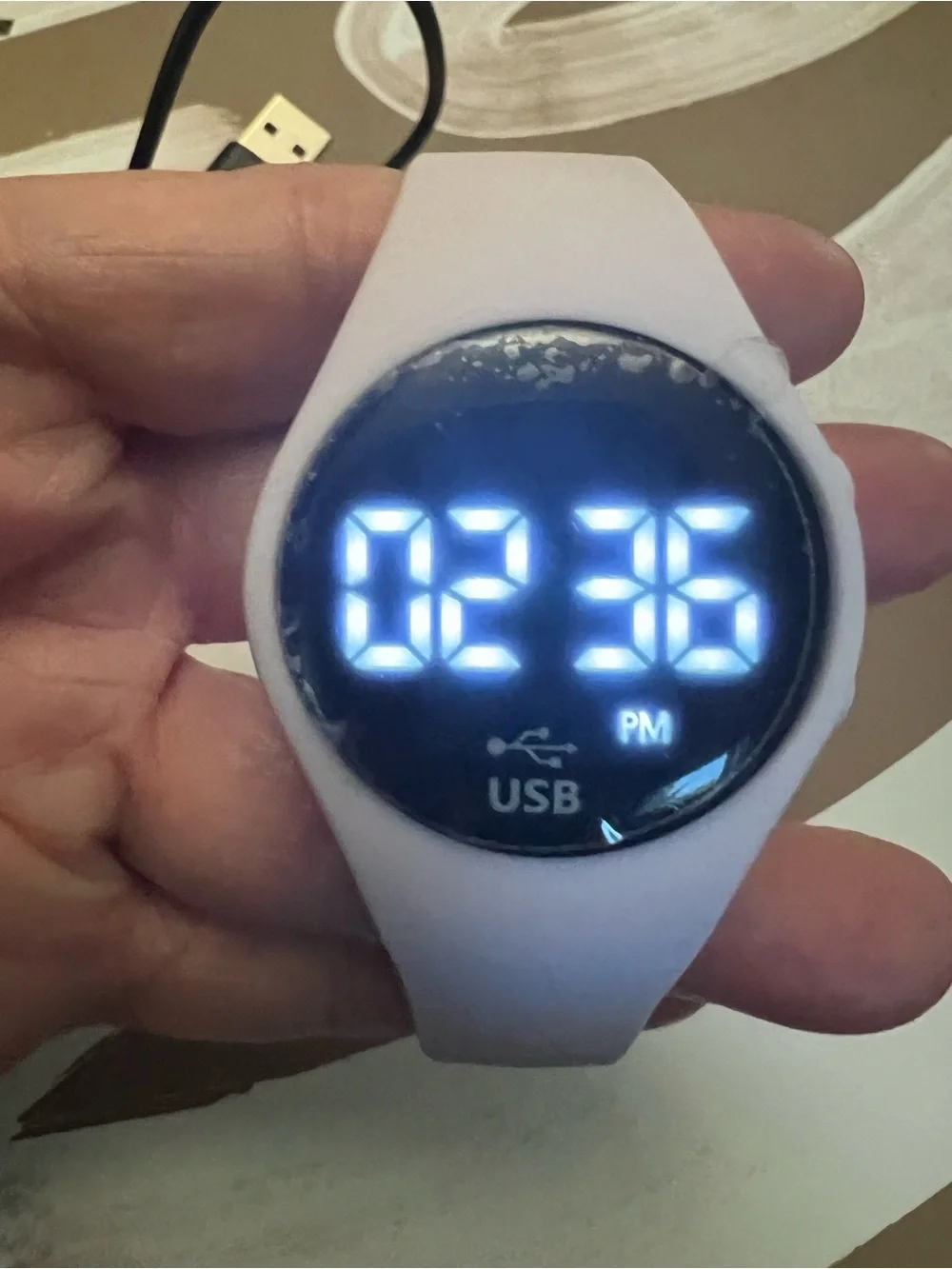 Lilac Silicone Smart Watch with Heart Rate & Sleep Monitor
